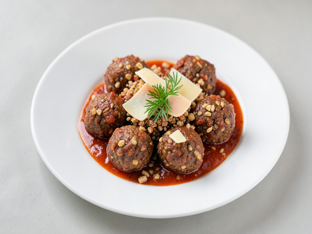 Boulettes de viande frites avec dip frais à la tomate