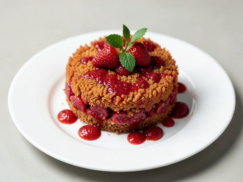 Torta croccante alle fragole e fiocchi