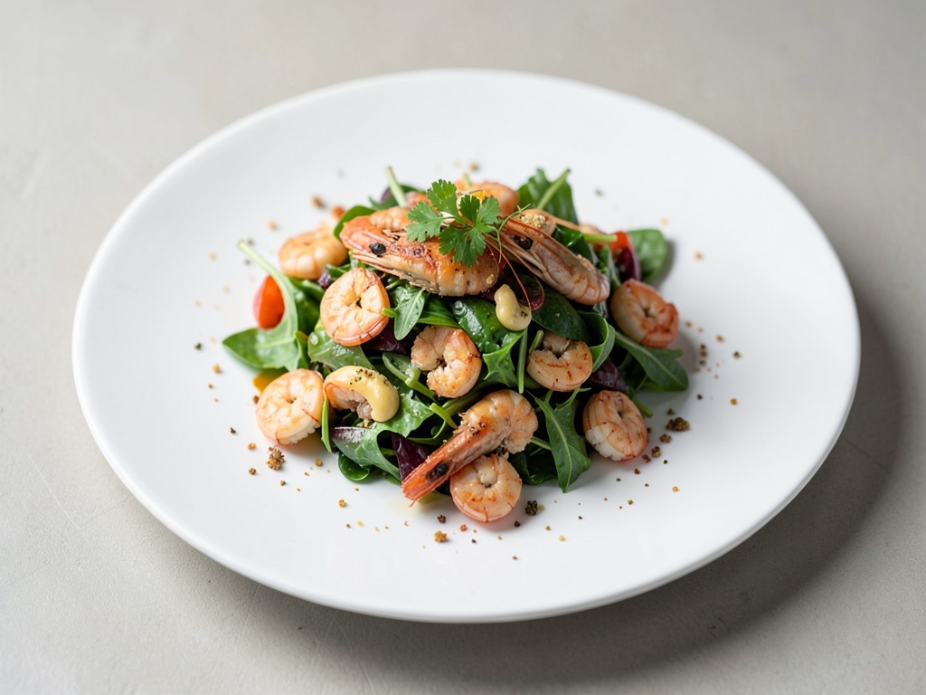 Insalata di verdure e granchi di fiume freschi