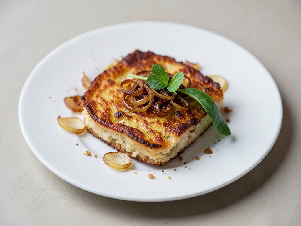 Focaccia croccante con scalogni caramellizzati