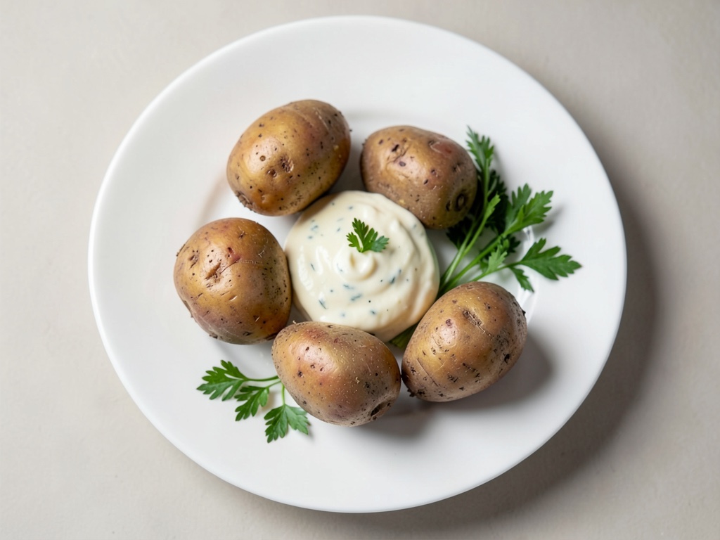 Patate al forno in carta stagnola con dip di quark