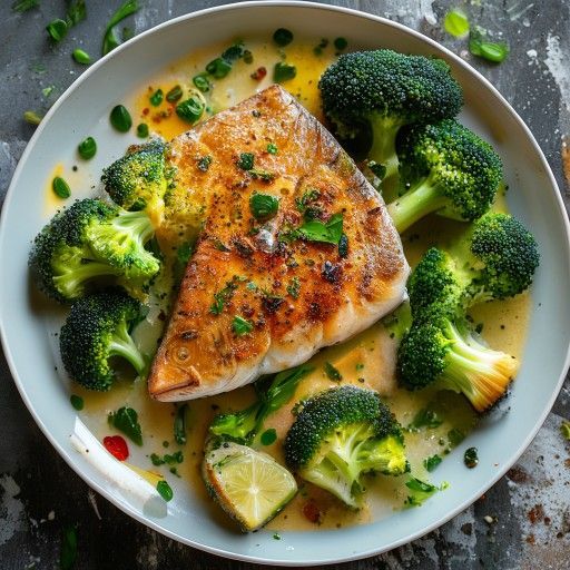 Trota fritta con broccoli stufati