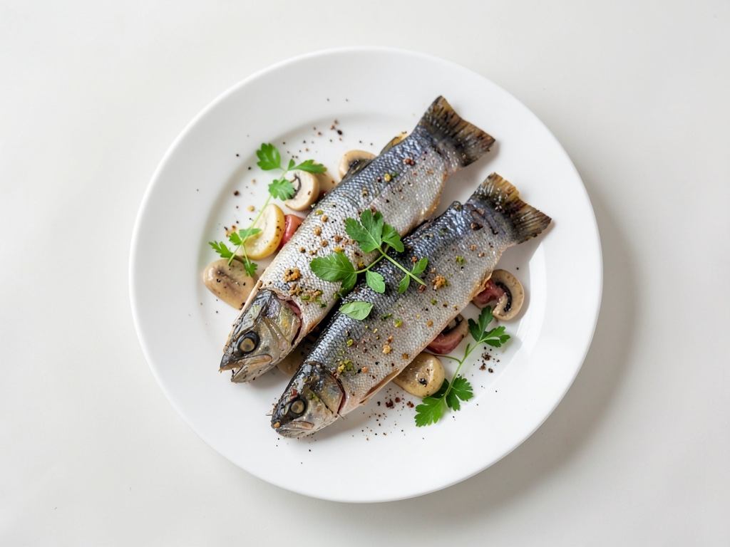 Trote con funghi e erbe aromatiche