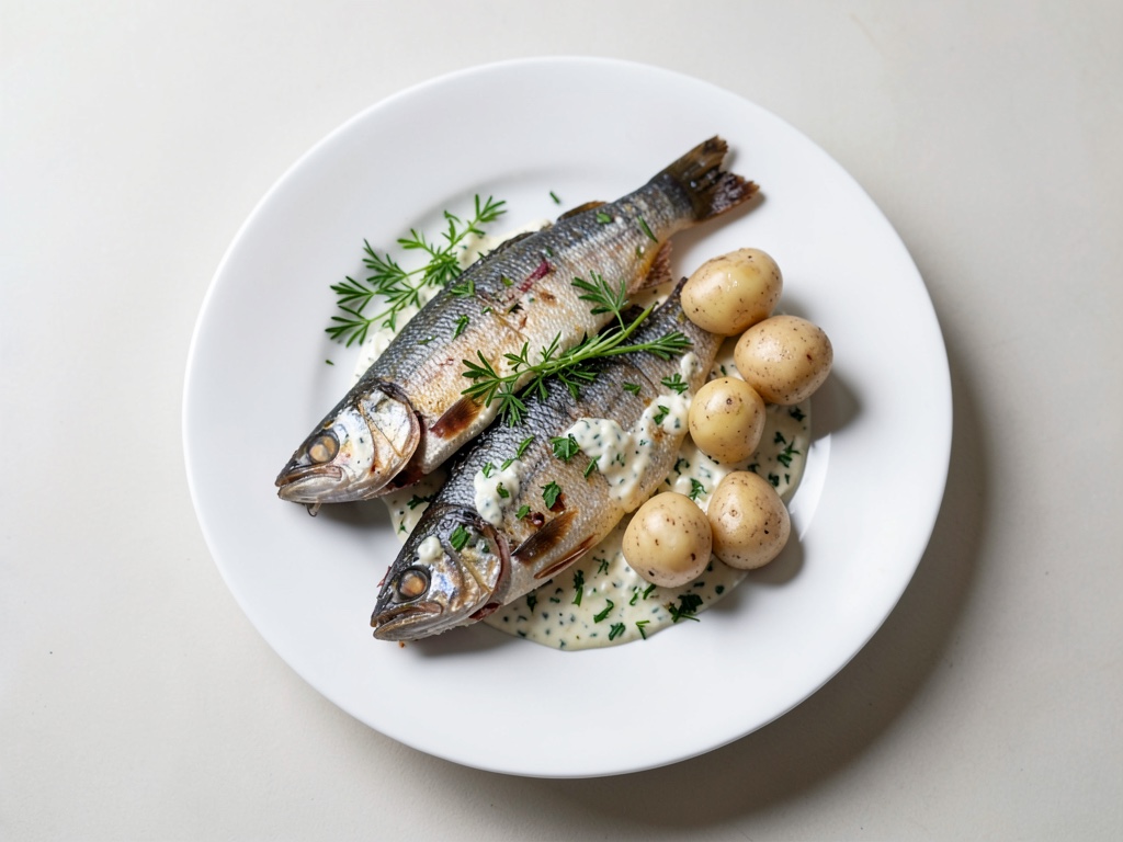 Filetti di trota con fresco dip alle erbe