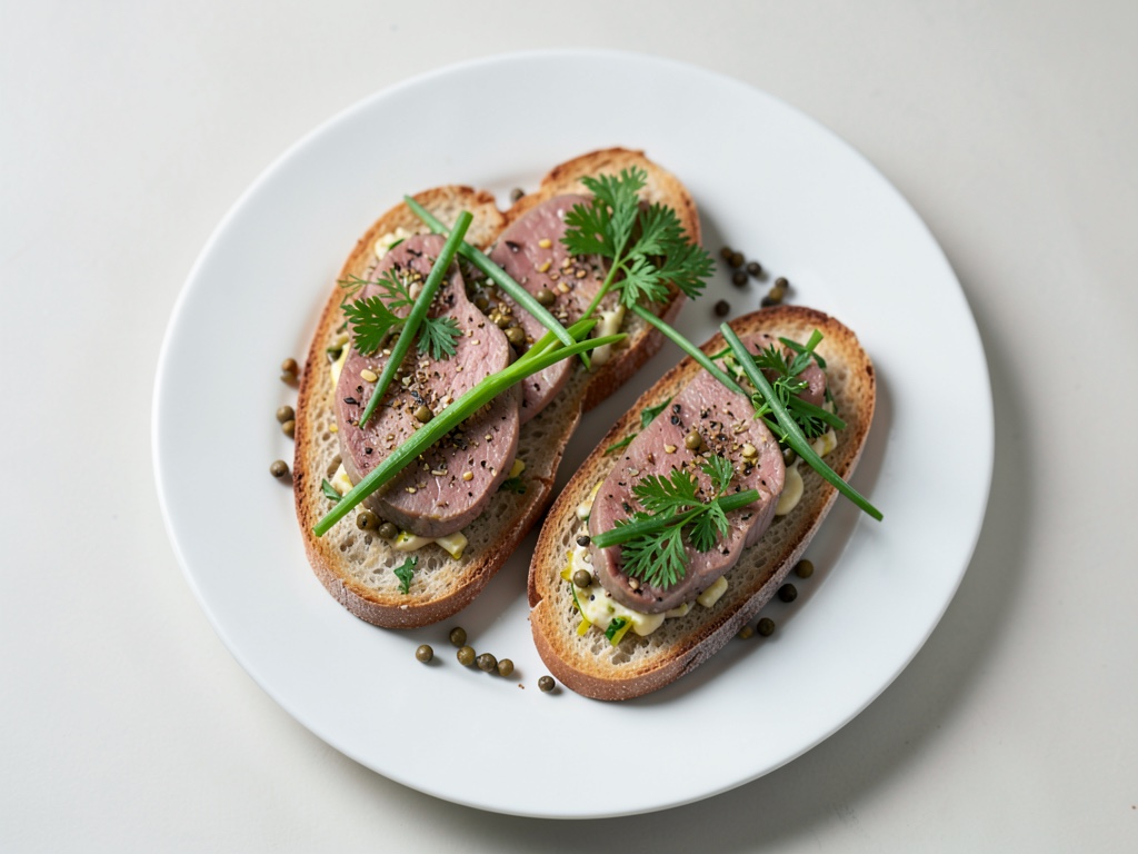Filetti di trota su fette di baguette