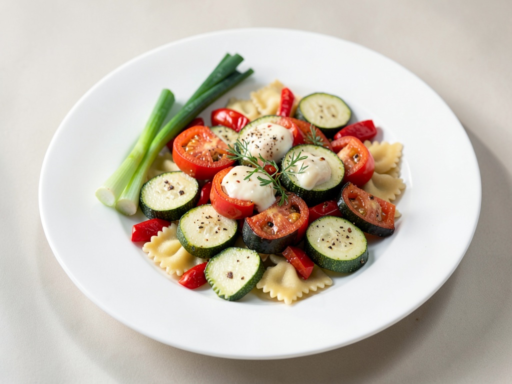 Frafalle mit Zucchini, Paprika and Cheese