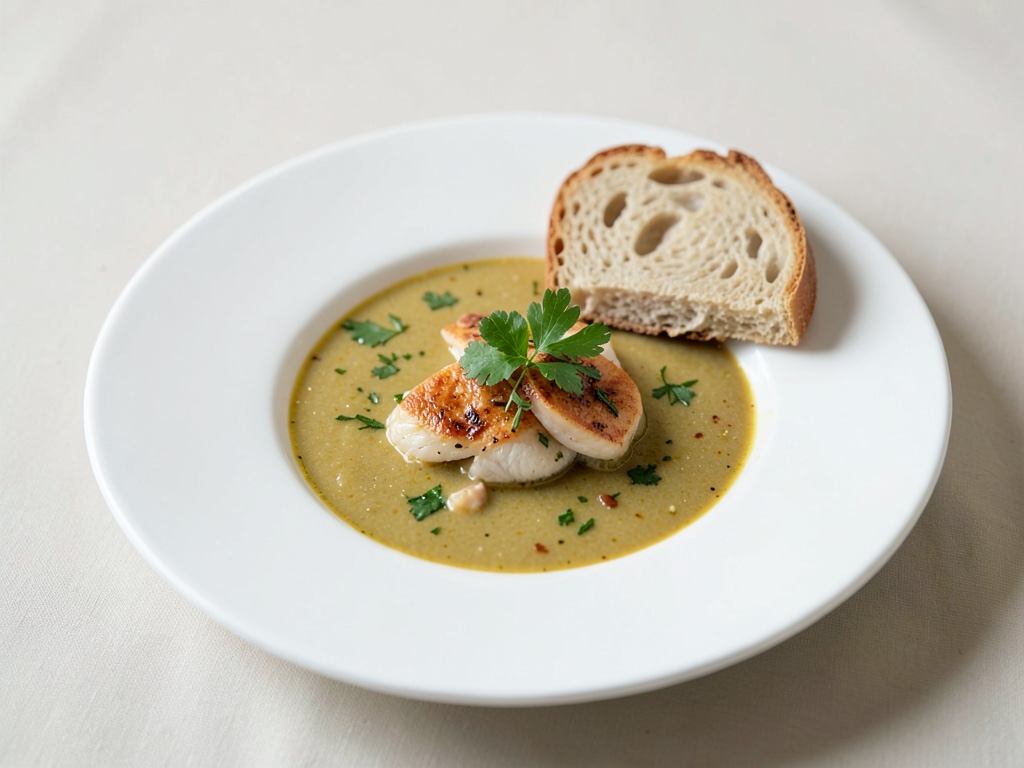 Soupe de poisson française avec du pain