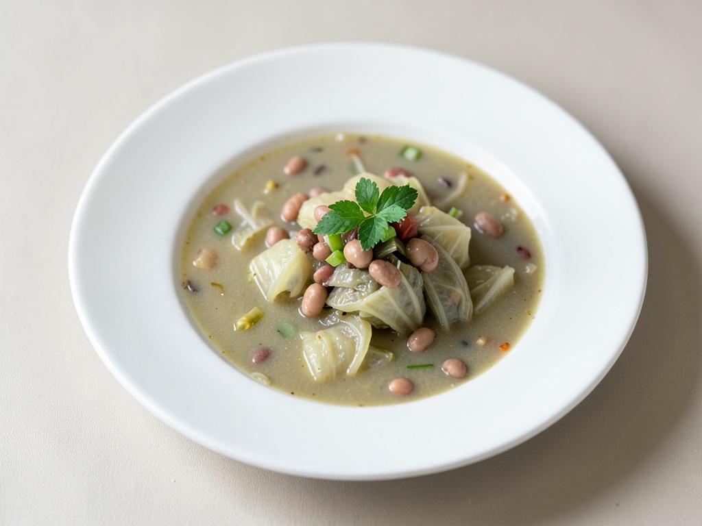 Sustanciosa sopa francesa de col y judías