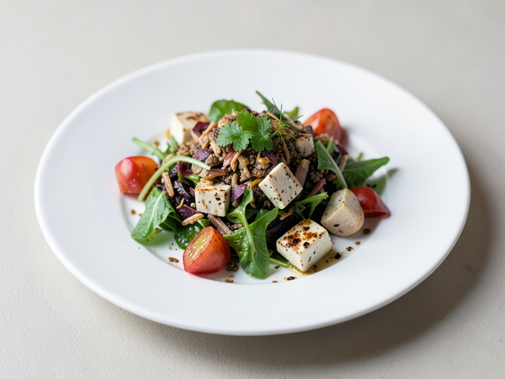 Salade de berger française au fromage de chèvre rôti