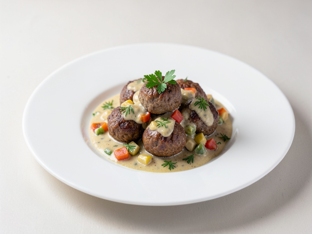 Burger con salsa cremosa alle verdure