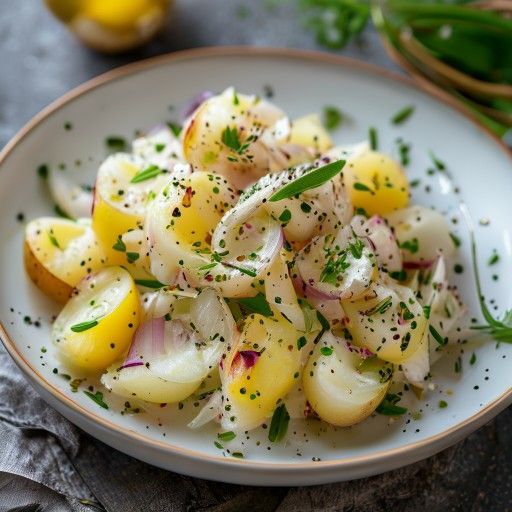Salade de pommes de terre fraîche aux échalotes et citron
