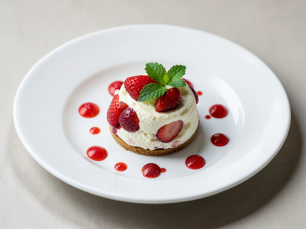 Délice fruité au fromage frais et aux fraises