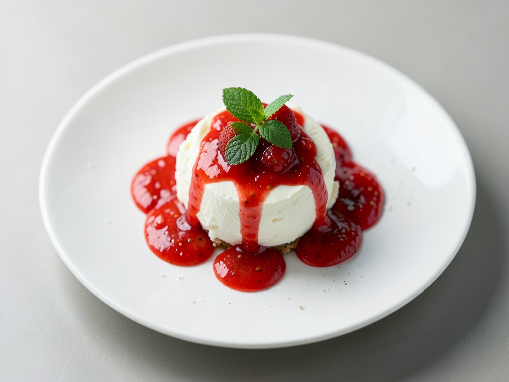 Ricotta con salsa di fragole