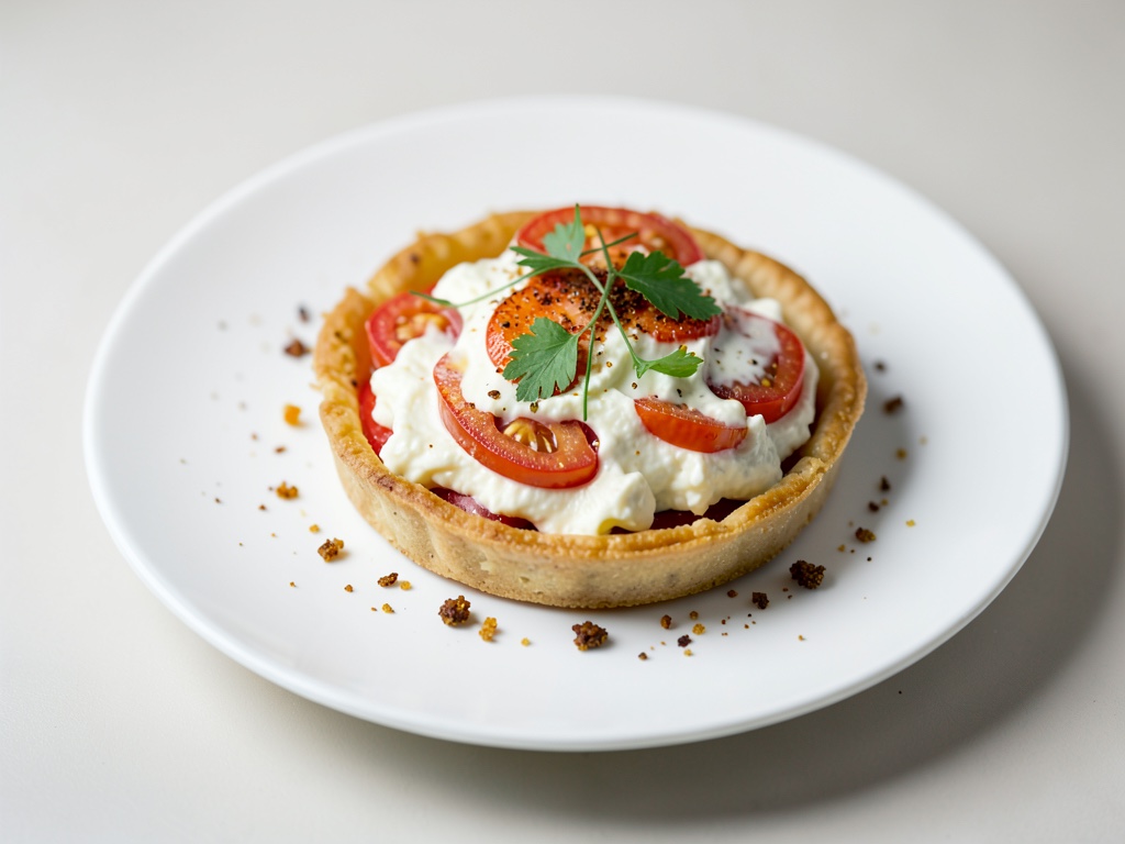Torta croccante di formaggio fresco e pomodori