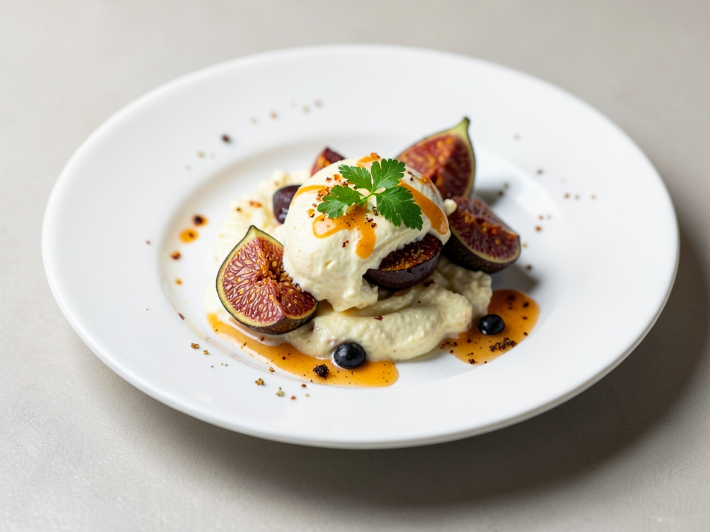 Orangen-Frischkäse-Dattel-Creme mit Feigen
