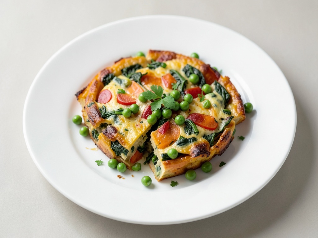 Frittata di verdure con piselli e zucca