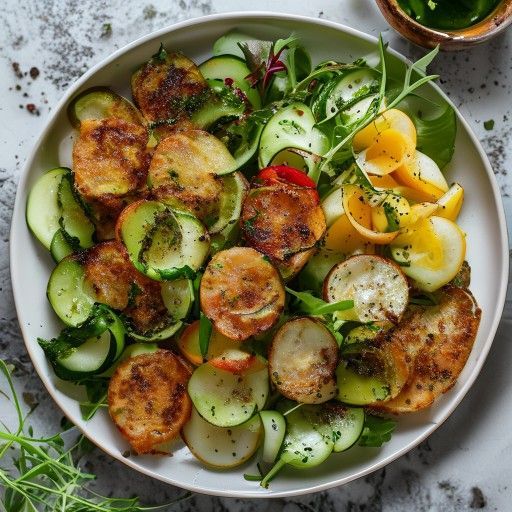 Frittelle di verdure croccanti con insalata fresca