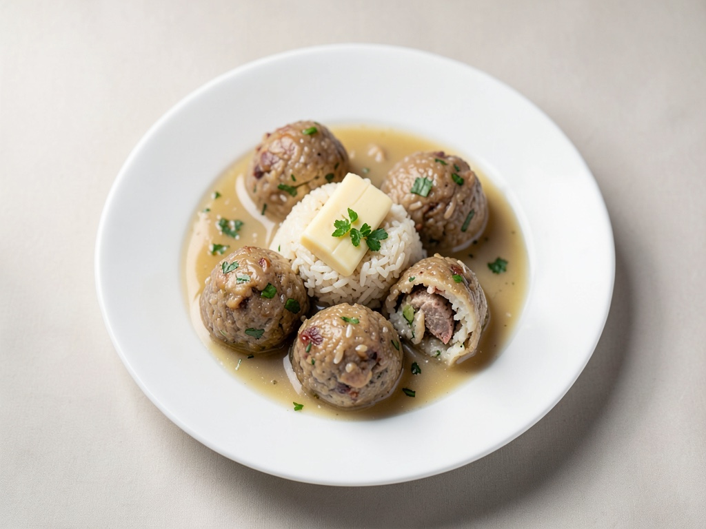Boulettes de riz croustillantes à la farce de poulet