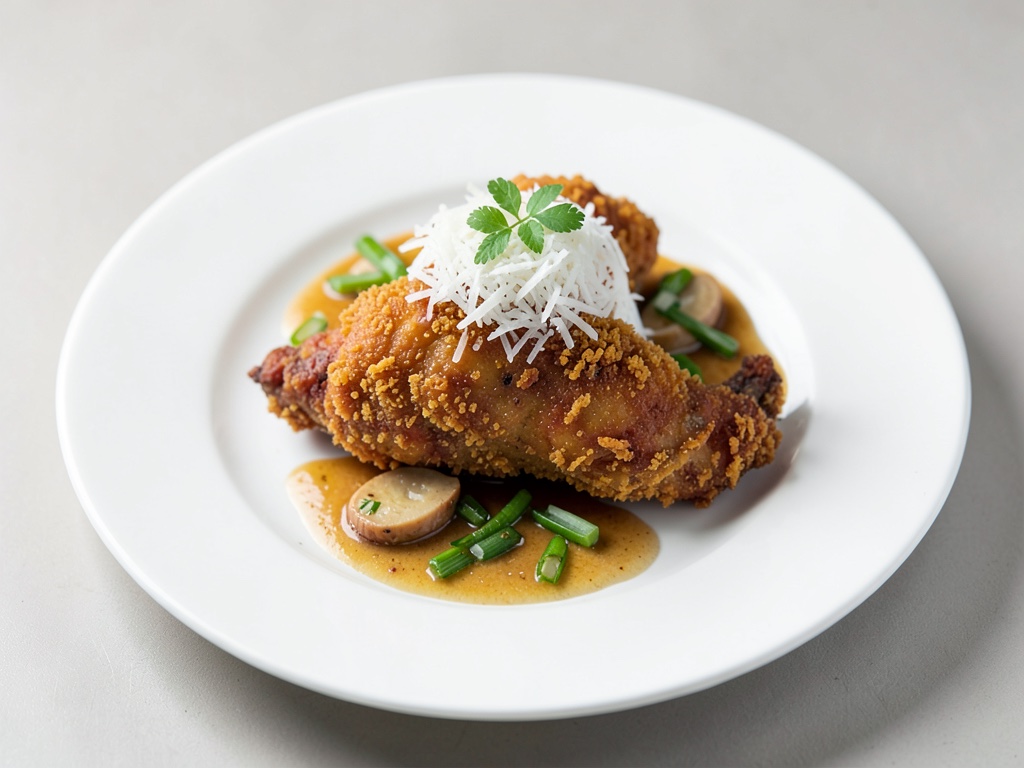 Pollo croccante fritto con cocco