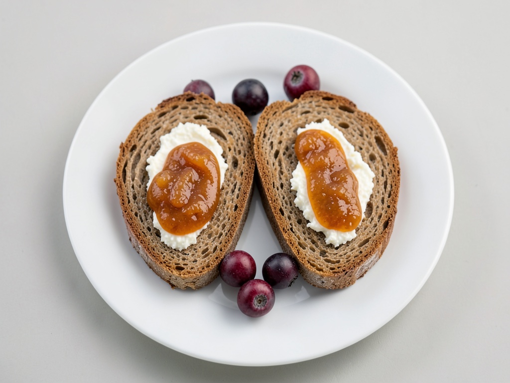 Kleine Brot-Snacks mit Obst