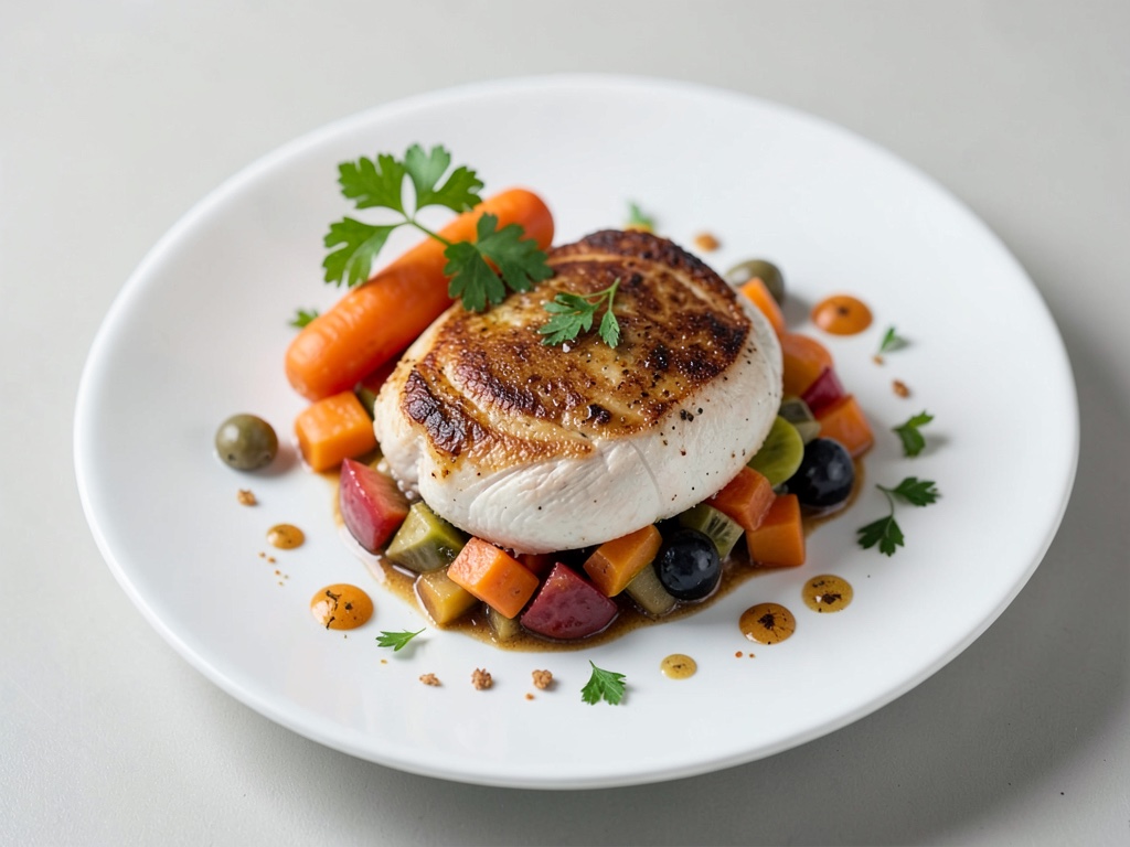 Petto di pollo con ripieno fruttato e carote