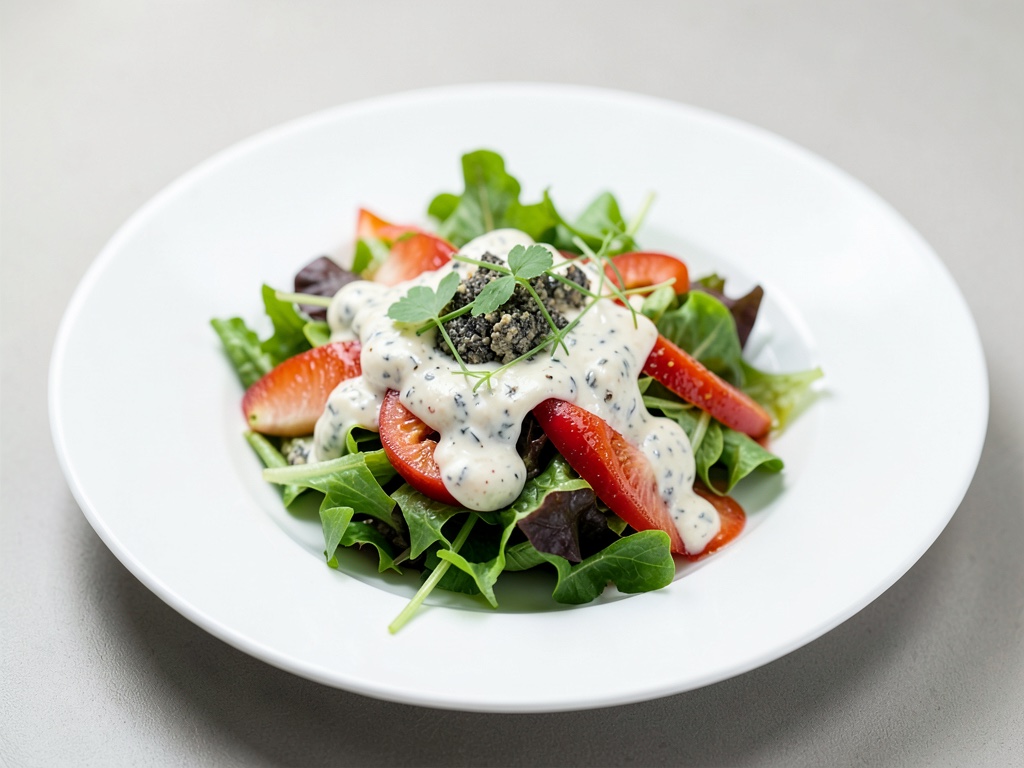 Insalata di foglie fruttata con condimento al Gorgonzola