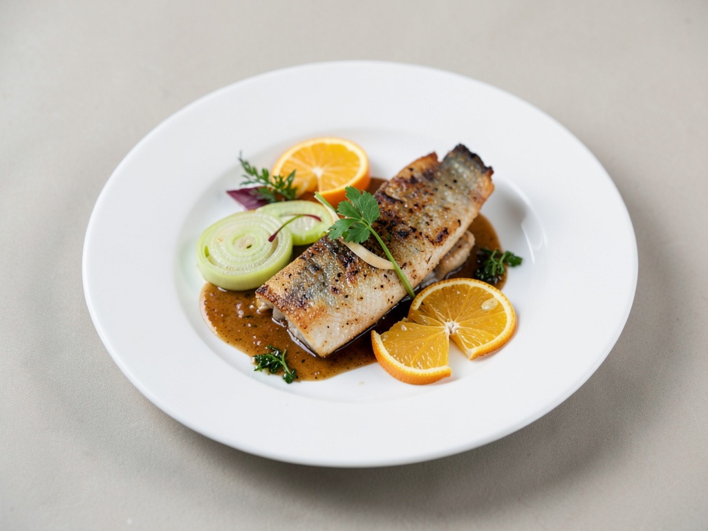 Dorada con finocchio e arancia