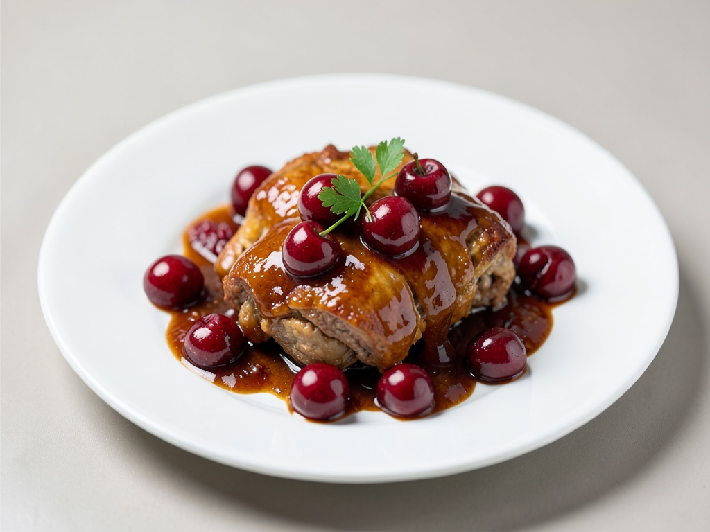 Pollo dolce e acido con ciliegie