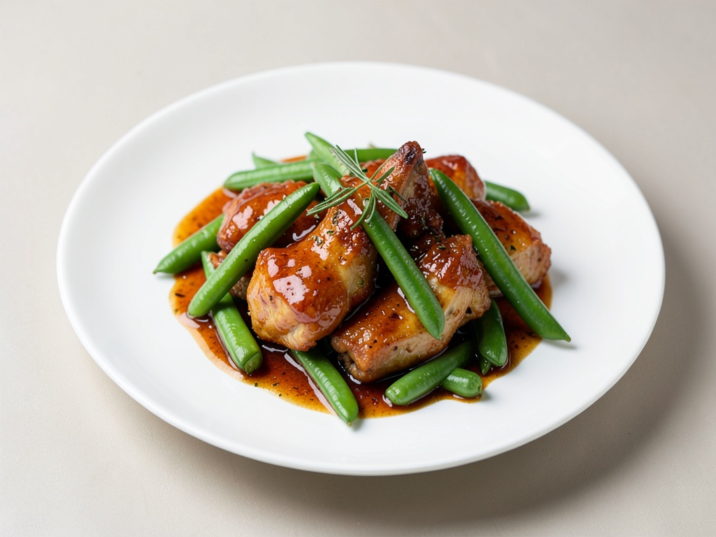 Poêle de poulet aigre-doux aux gousses de pois