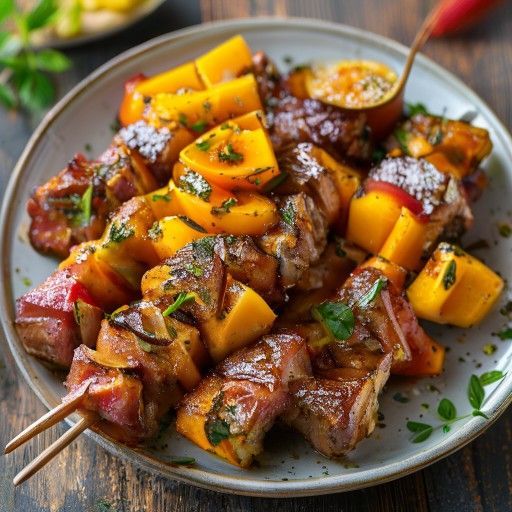 Spiedini di tacchino agrodolce con dip al mango e peperoncino
