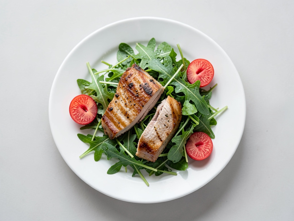 Insalata fruttata con pollo e rucola
