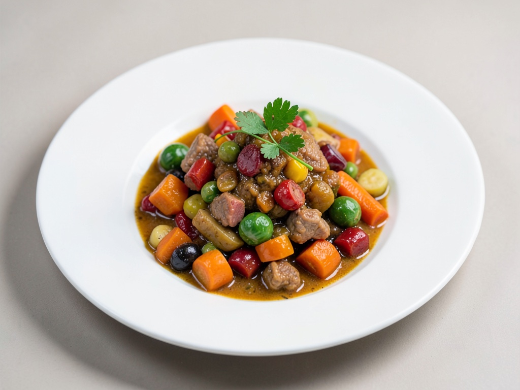 Stufato di merluzzo agrodolce con verdure colorate