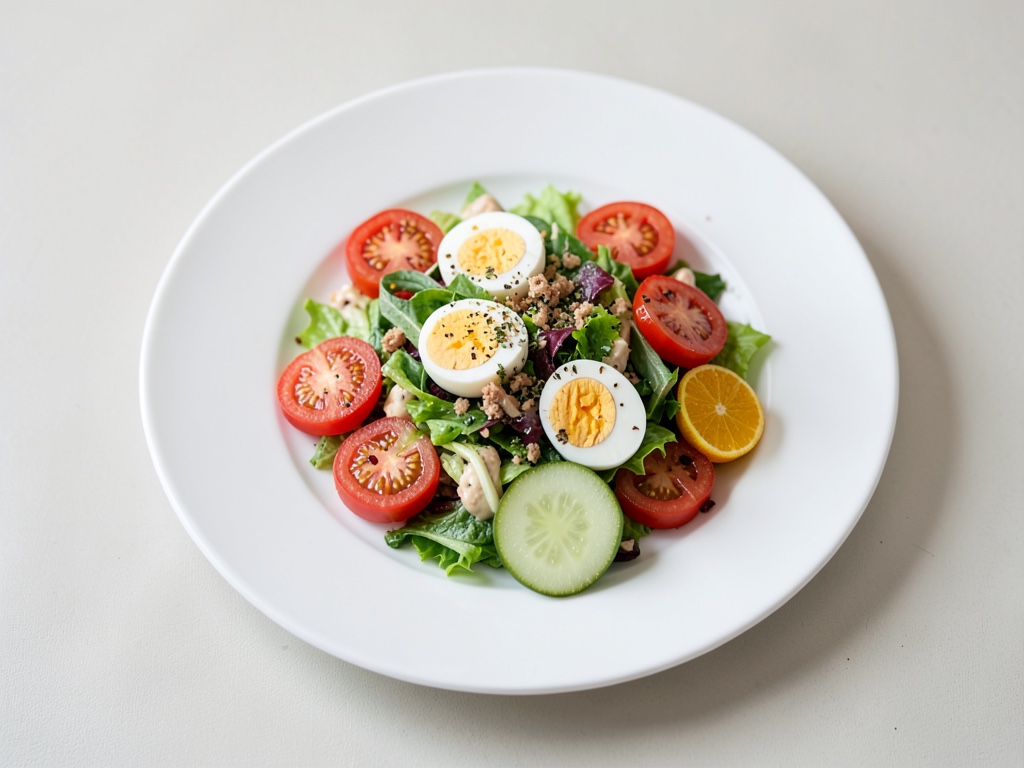 Salade de légumes fruitée aux œufs