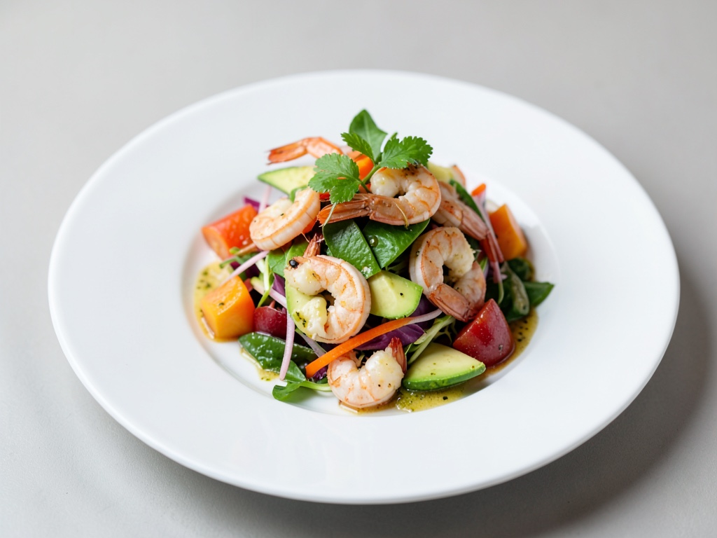 Insalata fruttata con gamberi e avocado