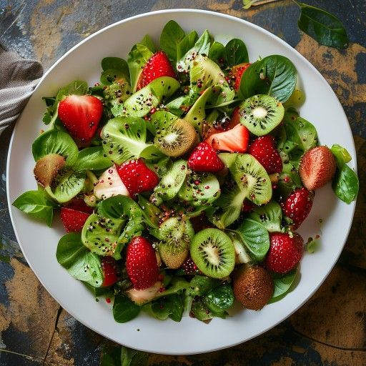 Insalata fruttata di spinaci e fragole con kiwi
