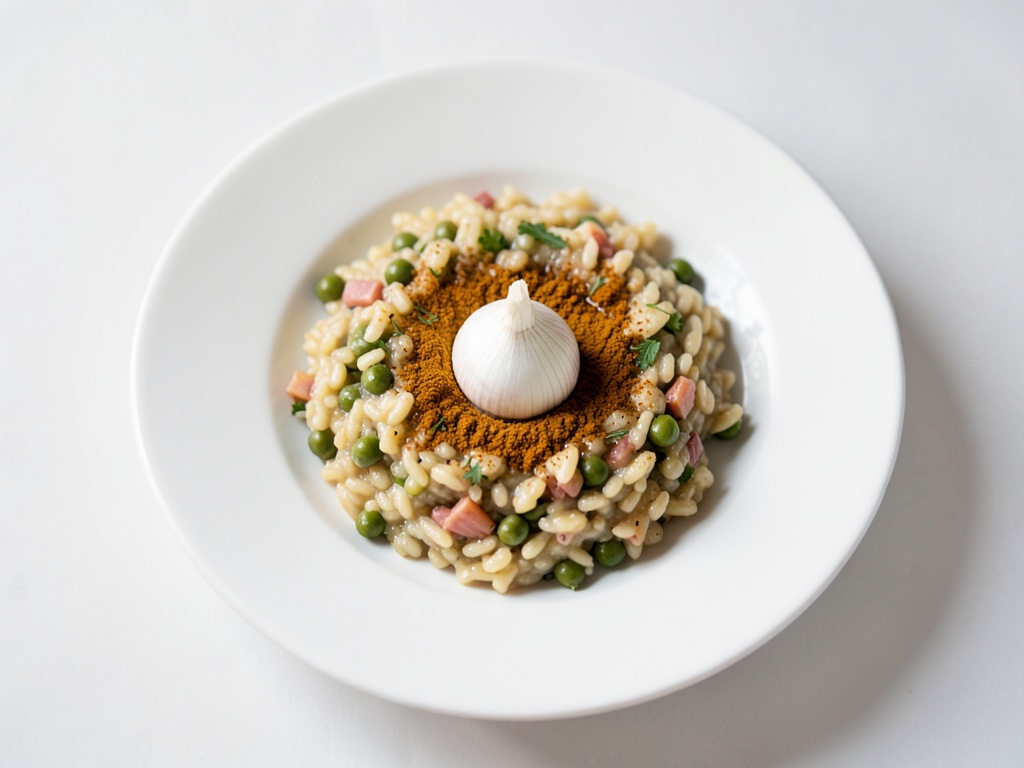 Risotto dolce-acido ai piselli con ananas