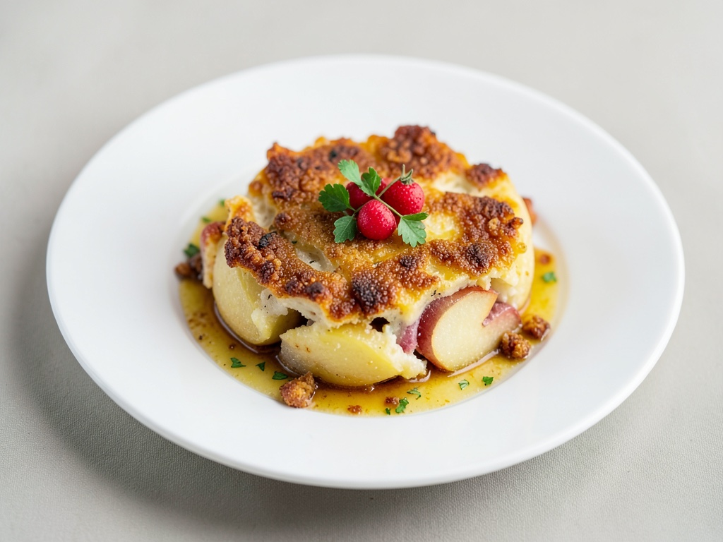 Gratin croccante di patate e mele
