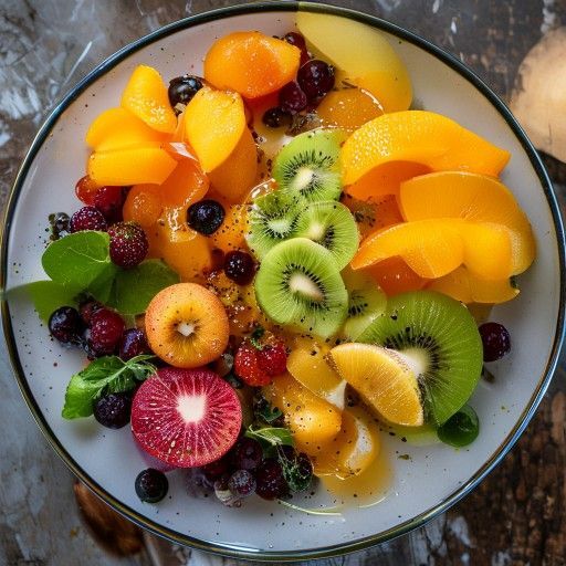 Bunter Fruchtsalat mit Honig-Dressing