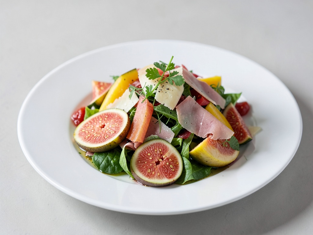 Insalata di fichi, melone, prosciutto e parmigiano