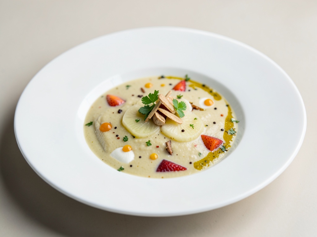 Caldo frío frutal con jengibre