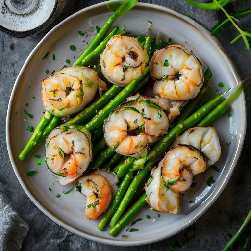 Roli di primavera con asparagi e gamberi