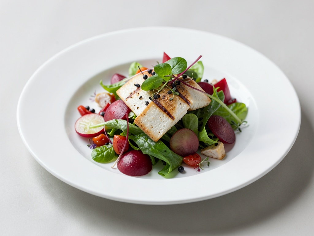 Frühlings-Salat mit Rhabarber und Halloumi