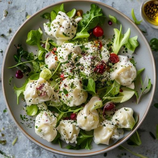 Insalata di verdure primaverili con gnocchetti al formaggio di capra e quark