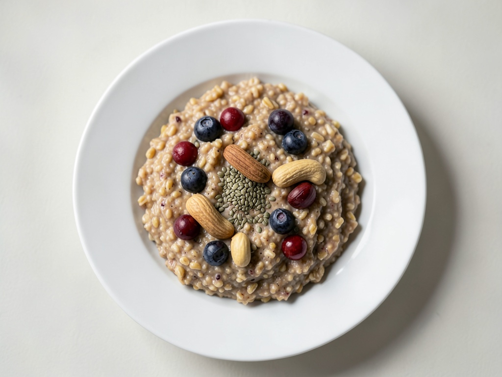 Porridge de trigo sarraceno con bayas y almendras molidas