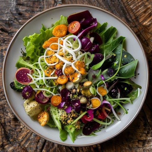 Insalata di verdure indonesiana con salsa di arachidi