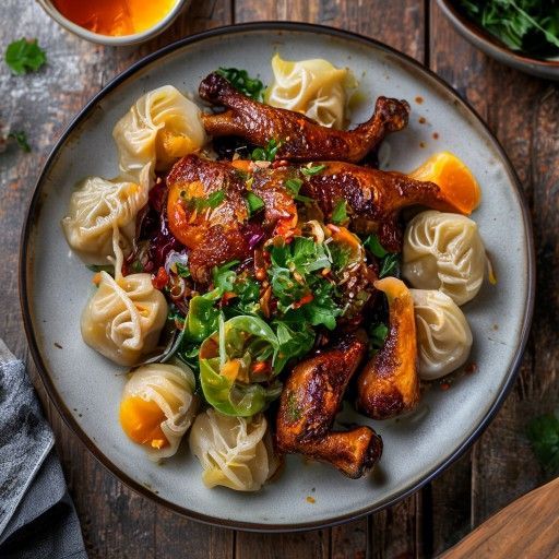 Anatra croccante con cavolo rosso dolce-acido e gnocchi soffici