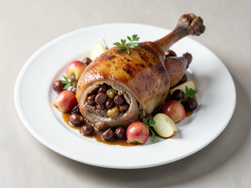 Anatra farcita con mele e castagne
