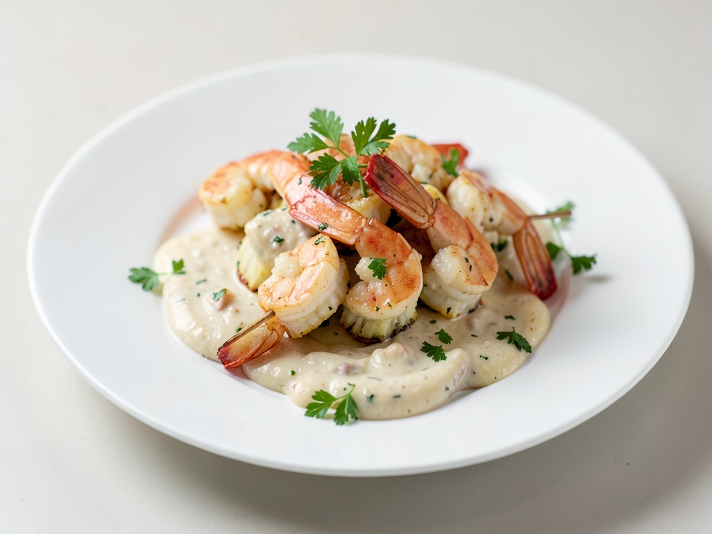 Spiedini di gamberi e ananas con salsa di cocco