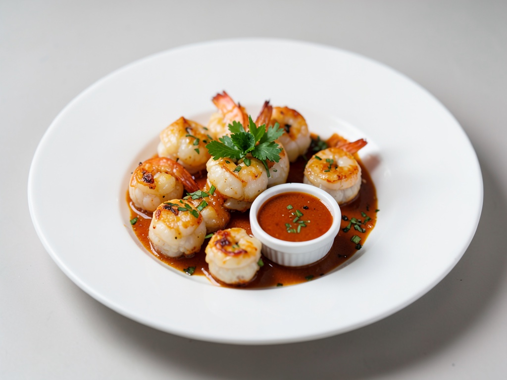Bolitas de camarones asiáticas con salsa de chile
