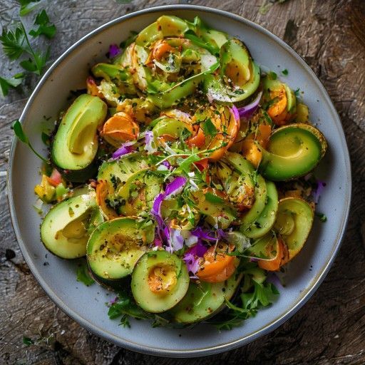 Avocado-Krabben-Salat mit Kresse-Dressing